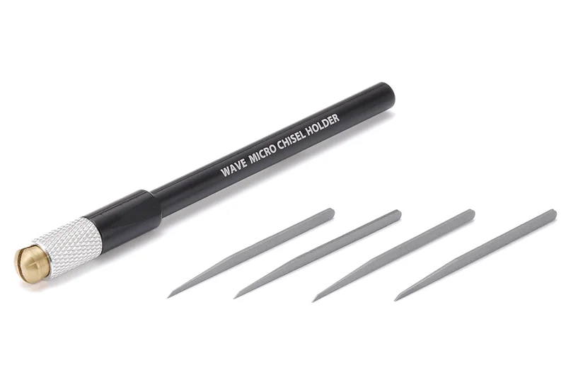 Wave Co. HG Micro Chisel Set 4 Blades + Grip (Black) - Tools