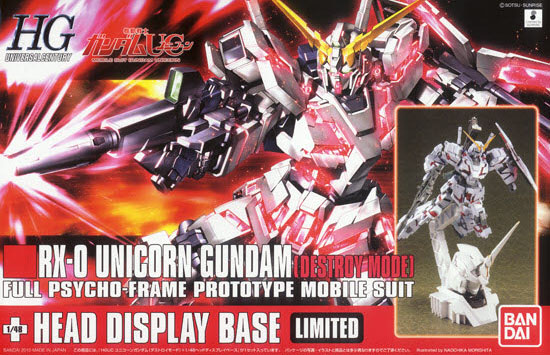 HGUC 1/144 #100 RX-0 Unicorn Gundam (Destroy Mode) + Unicorn Head