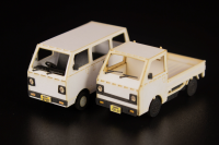 1/80 Scale Paper kit Town Corner Accessory Series kei van(white/blue/silver) 6