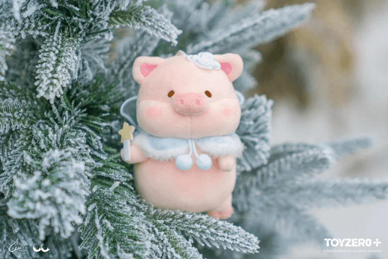 TOYZEROPLUS LuLu the Piggy Winter Series - Snow Elf Lu Plush Keychain - LuLu The Piggy
