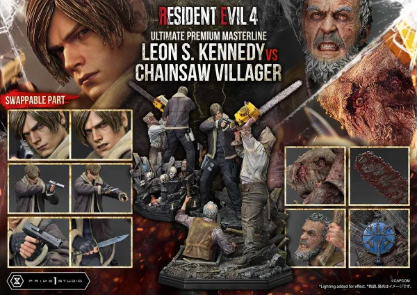 Prime 1 Studio Ultimate Premium Masterline Resident Evil 4 Leon S. Kennedy versus Chainsaw Villager - Video Games