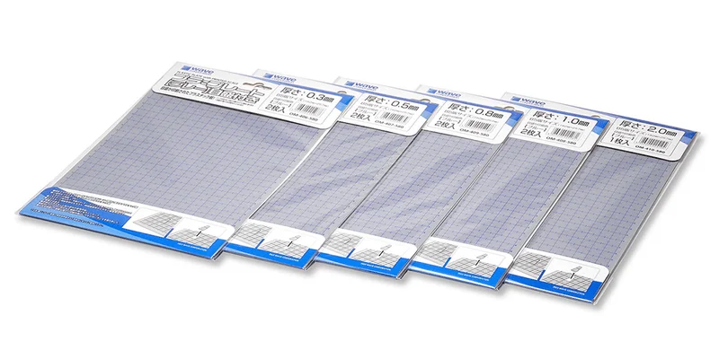 Wave Co. Plastic Plate Gray with BLUE scale B5 (0.3mm 2pcs) - Tools