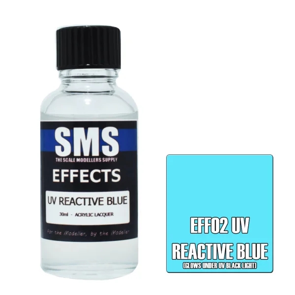 The Scale Modellers Supply (SMS) Effects UV REACTIVE BLUE 30ml - Paints
