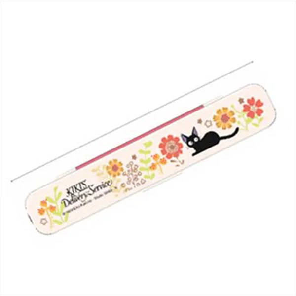 Skater Jiji and Flower 3-In-1 Utensil Set & Carrier (Fork, Spoon & Chop Stick) - Jiji and Flower