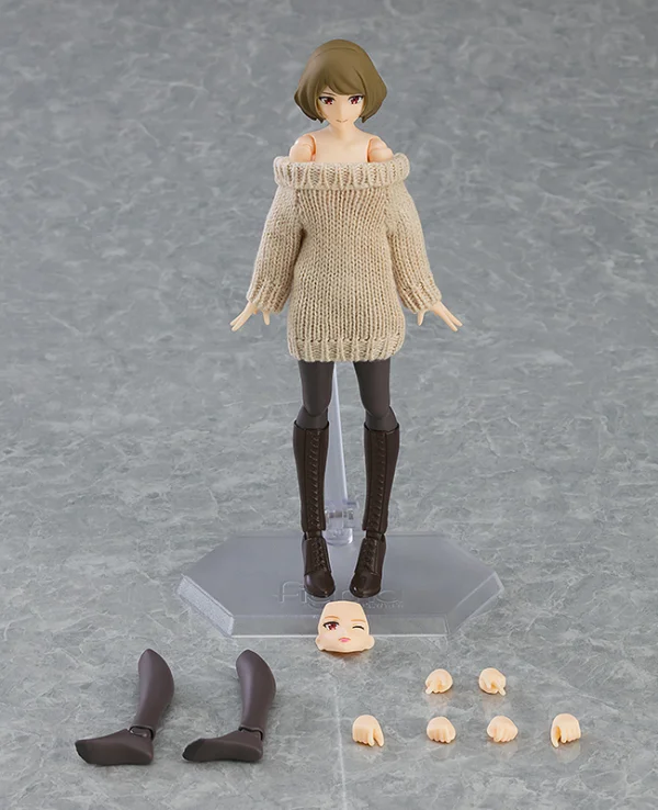 figma Female Body (Chiaki) with Off-the-Shoulder Sweater Dress