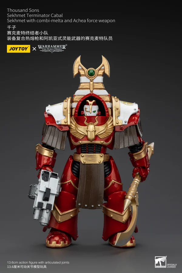 JOYTOY Thousand Sons Sekhmet Terminator Cabal Sekhmet With Combi-Melta And Achea Force Weapon - Warhammer 40K