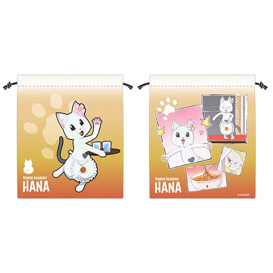 16 directions Ramen Akaneko Drawstring Pouch Hana - Ramen Akaneko
