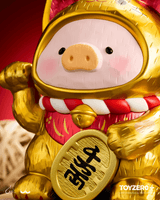 LuLu the Piggy - 18cm Wood-Carving Maneki Lu (Golden Cat) 4
