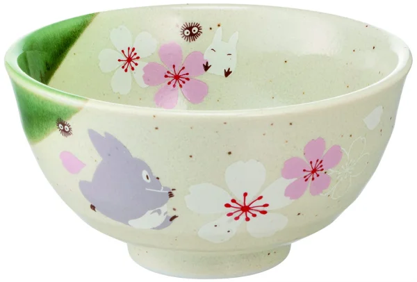 Skater Totoro Traditional Japanese Dish Series - Small Rice Bowl (Sakura/Cherry Blossom) - Studio Ghibli