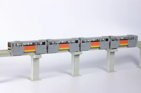 PLUM PMOA 1/150 Scale Tama Intercity Monorail Series 1000 Paper kit(4cars) - Scale Kits
