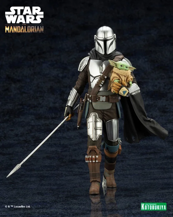 KOTOBUKIYA THE MANDALORIAN ARTFX+ MANDALORIAN & GROGU WITH BESKAR STAFF - Star Wars
