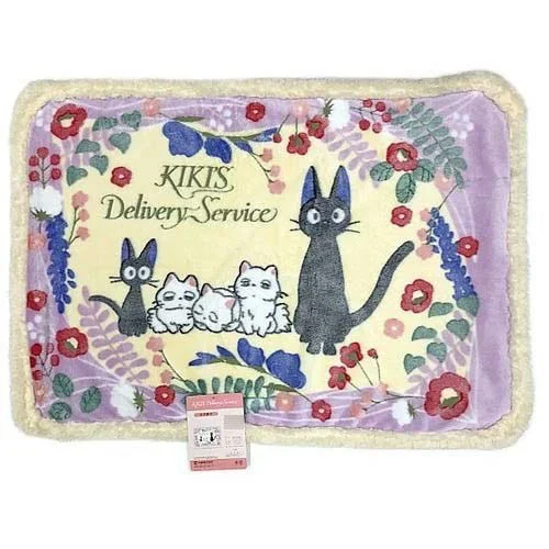 Marushin Jiji and the Kittens (Medium Size Sherpa Blanket) - Kiki's Delivery Service
