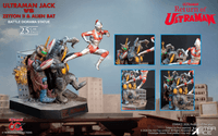 ULTRAMAN 60TH ANNIVERSARY  Ultraman Jack vs Zetton II & Alien Bat Battle scene diorama resin statue 1