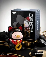 TOYZEROPLUS LuLu the Piggy - 18cm Wood-Carving Maneki Lu (Black Cat) - LuLu The Piggy - photo 5