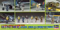 [X72-8] 1:72 W.W.II PILOT FIGURE SET (JAPANESE, GERMAN, U.S./BRITISH PILOT FIGURES) 1