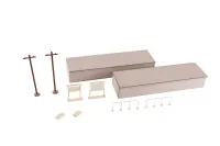 PLUM PMOA 1/80 Scale Paper kit Town Corner Accessory Series Local type island platform Extension set A（Telephone pole・Station name plate） - Scale Kits - photo 1
