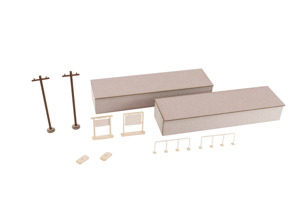1/80 Scale Paper kit Town Corner Accessory Series Local type island platform Extension set A（Telephone pole・Station name plate）