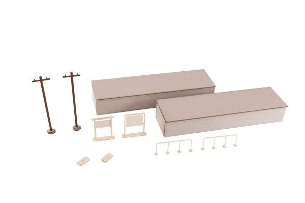 PLUM PMOA 1/80 Scale Paper kit Town Corner Accessory Series Local type island platform Extension set A（Telephone pole・Station name plate） - Scale Kits