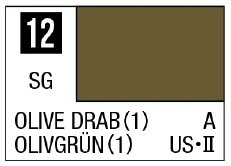 Mr Color Spray - S12 Olive Drab 1 (Semi-Gloss/Aircraft)