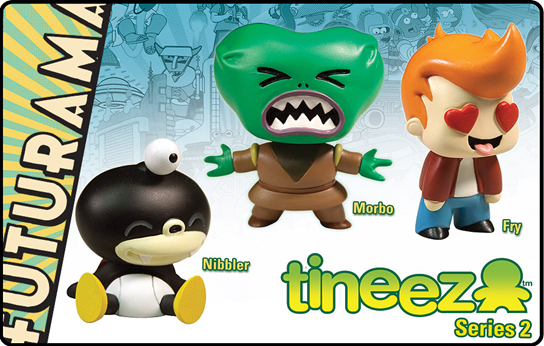 Futurama Tineez Box Series 2 Set 1 (1 Nibbler, 1 Morbo, 1 Fry)