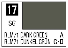 GSI Creos Mr. Color 17 - RLM71 Dark Green (Semi-Gloss/Aircraft) - Paints