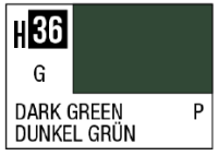 AQUEOUS HOBBY COLOR - H36 GLOSS DARK GREEN (PRIMARY) 1