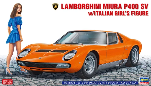 Hasegawa 1/24  LAMBORGHINI MIURA P400 SV w/ITALIAN GIRL’S FIGURE - Scale Kits