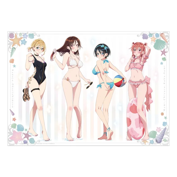 KADOKAWA Rent-A-Girlfriend Swimsuit and Girlfriend A3-Sized Clear Poster Swimsuit and Girlfriend - Rent-A-Girlfriend