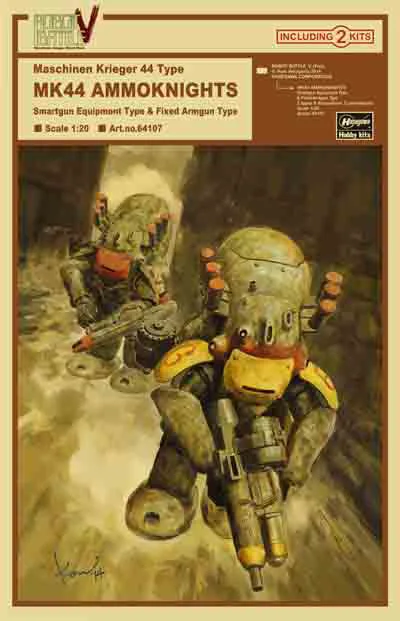 Hasegawa 1/20  ROBOT BATTLE V(Five) Maschinen Krieger 44 Type MK44 AMMOKNIGHTS (Smartgun Equipment Type & Fixed Armgun Type) - Maschinen Krieger