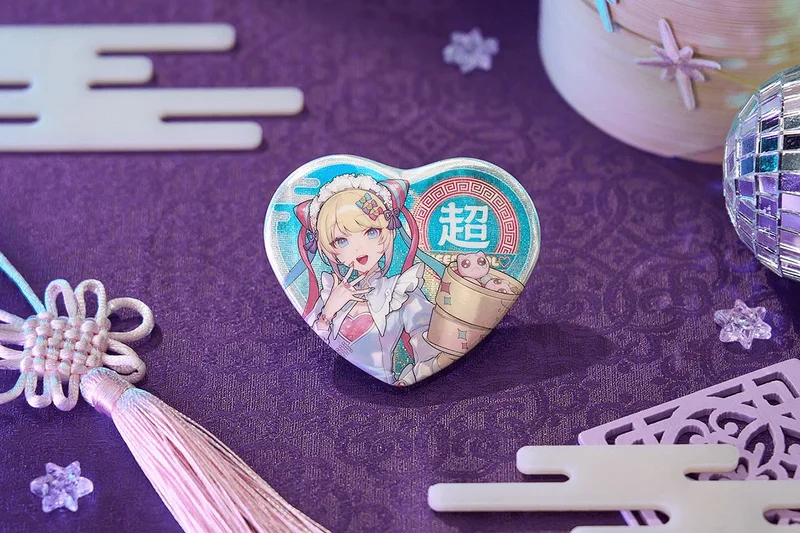 GoodSmile Moment Needy Streamer Chinese Restaurant Series Heart-Shaped Pinback Button OMGkawaiiAngel - NEEDY STREAMER OVERLOAD