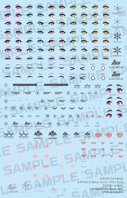 MEGAMI DEVICE M.S.G YGGDRASIS GARM RIPPER AVALANCHE EYE DECAL SET