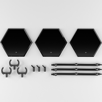 The Simple Stand x3 Black (for Figures & Models) Hex Type 3