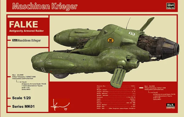 Hasegawa [MK01] 1:20 Antigravity Armored Raider Pkf.85 FALKE - Maschinen Krieger
