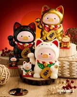 TOYZEROPLUS LuLu the Piggy - 18cm Wood-Carving Maneki Lu (Black Cat) - LuLu The Piggy - photo 7