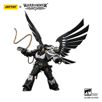 Raven Guard Corvus Corax, Primarch of the XIX Legion with artificer-crafted lightning talons, archaeotech pistols, and whip 11