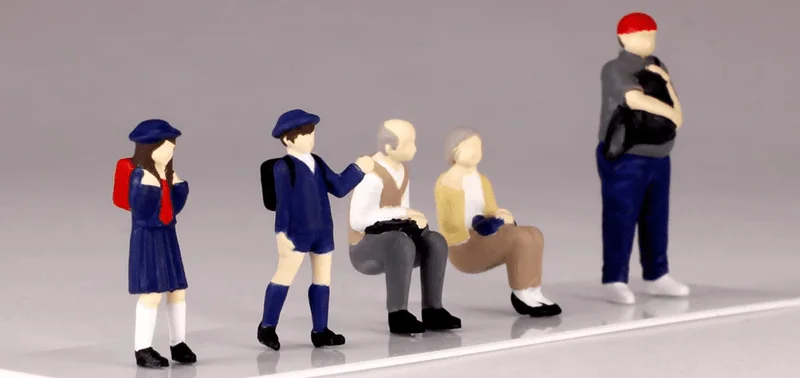 PLUM PMOA 1/80 Scale super minifigure series6 That Day's Bus Stop Set - Scale Figures
