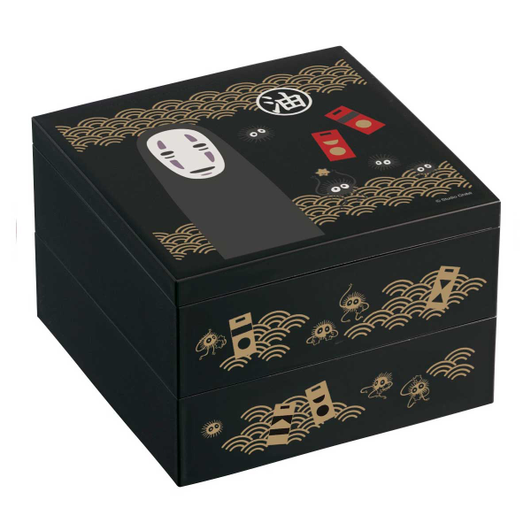 No Face Traditional Japanese Lacquer Ware 2 Tier Bento Box