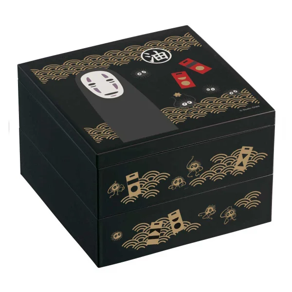 Skater No Face Traditional Japanese Lacquer Ware 2 Tier Bento Box - Spirited Away