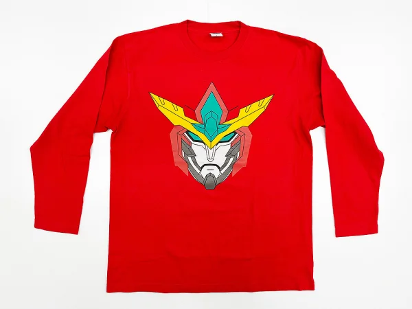 GOOD SMILE COMPANY (M) Bang Brave Face Logo Long T-Shirt Red - Bang Brave Bang Bravern