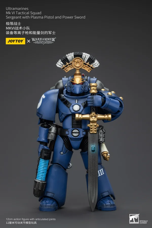 JOYTOY Ultramarines MK VI Tactical Squad Sergeant with Plasma Pistol and Power Sword - Warhammer 40K