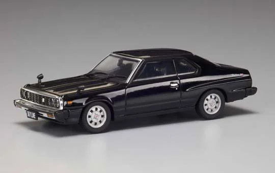 Aoshima DIECAST MODEL CAR: 1/43 SKYLINE 2000GT-E?S EARLY Ver. ('78) (BLACK) - Scale Kits