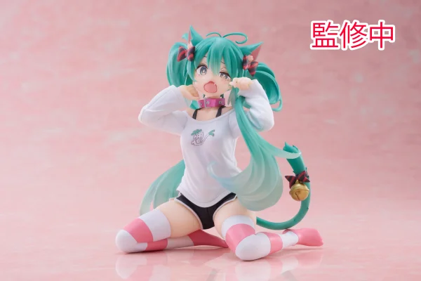 TAITO Hatsune Miku Desktop Cute Figure (Cat Ear T-Shirt Ver.) - Hatsune Miku