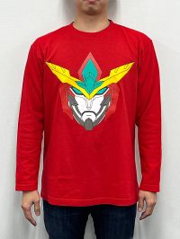 (XL) Bang Brave Face Logo Long T-Shirt Red 5