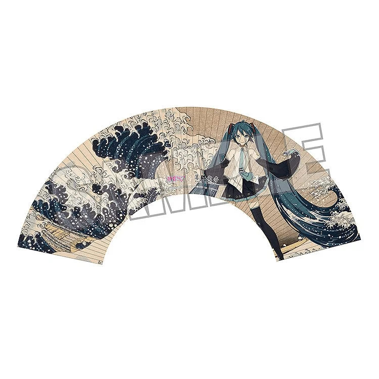 Presence CO., LTD. Hatsune Miku x Katsushika Hokusai iXima Hand Fan The Great Wave off Kanagawa - Hatsune Miku