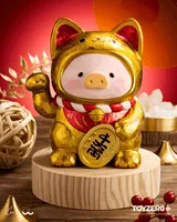 TOYZEROPLUS LuLu the Piggy - 18cm Wood-Carving Maneki Lu (Golden Cat) - LuLu The Piggy - photo 1