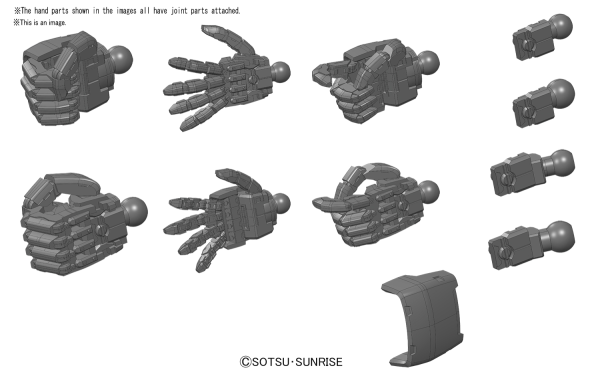 BUILDERS PARTS HD 1/144 MS HAND 02 (ZEON) DARK GRAY