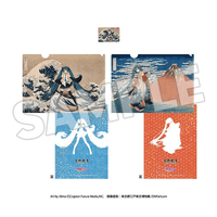 Katsushika Hokusai x Hatsune Miku A4 Clear File (2 Pieces) + Card (1 Piece) Set 1