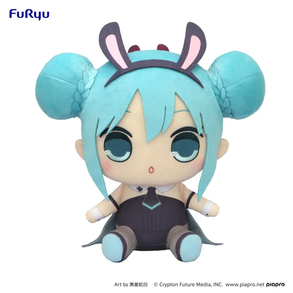 FuRyu Hatsune Miku KYURUMARU Big Plush Toy -Hatsune Miku/Black Rabbit- - Hatsune Miku