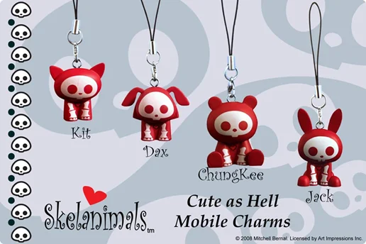 Toynami Skelanimals PVC Mobile Charms - Green Jack (Rabbit) - Skelanimals
