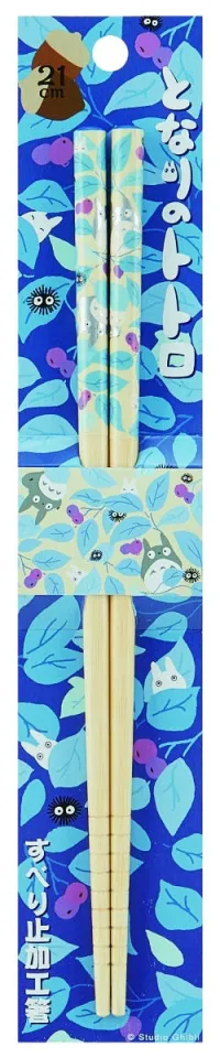 Skater Blue Leaves and Silver Totoro Bamboo Chopsticks - Studio Ghibli - photo 2